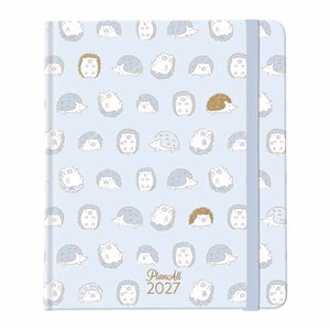 Határidőnapló PLANALL New Classic B/5 heti spirálos keményfedelű gumis Hedgehog 2027