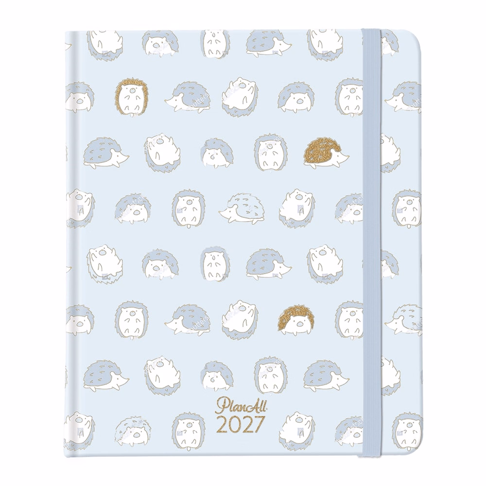 Határidőnapló PLANALL New Classic B/5 heti spirálos keményfedelű gumis Hedgehog 2027