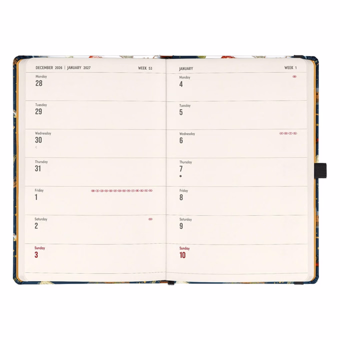 Határidőnapló REALSYSTEM 130x210 mm 2 hét oldalpáronként sárga lapos Harry Potter - Hogwarts 2027