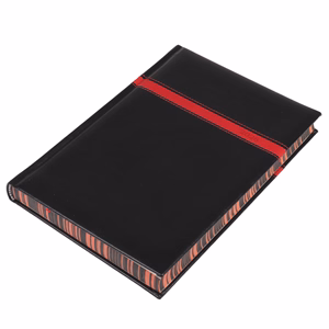 Határidőnapló REALSYSTEM Business B/5 napi sárga lapos élei egyedi grafikával nyomott fekete 2026.