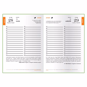 Határidőnapló REALSYSTEM Librobello B/6 napi fehér lapos padlizsán 2026.