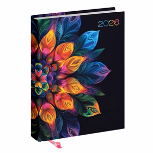 Határidőnapló REALSYSTEM Librobello "Hölgyeknek" B/6 napi fehér lapos 3D lakk+ élfestés Mandala 2026. Határidőnapló REALSYSTEM Librobello "Hölgyeknek" B/6 napi fehér lapos 3D lakk+ élfestés Mandala 2026.