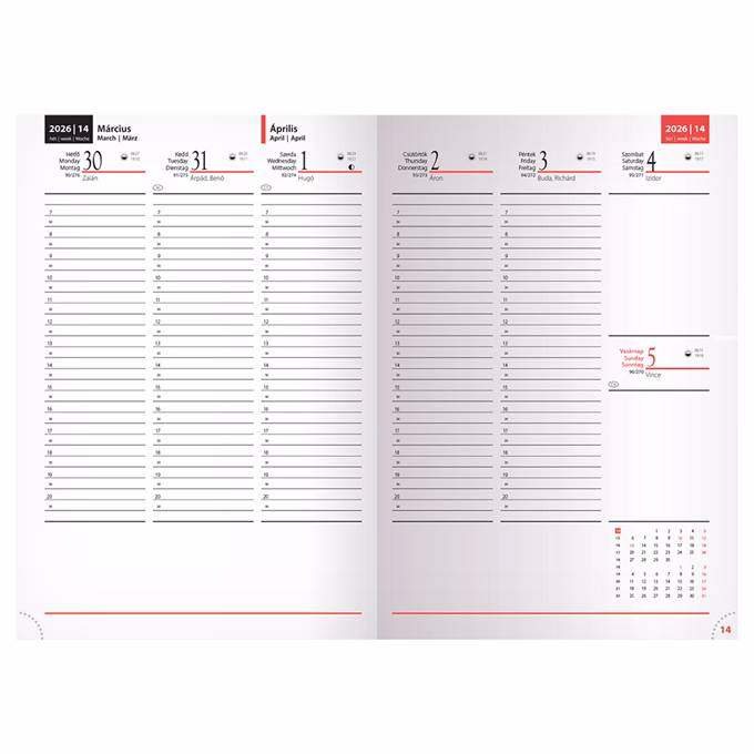 Határidőnapló REALSYSTEM Lux B/5 heti fehér lapos zöld 2026.