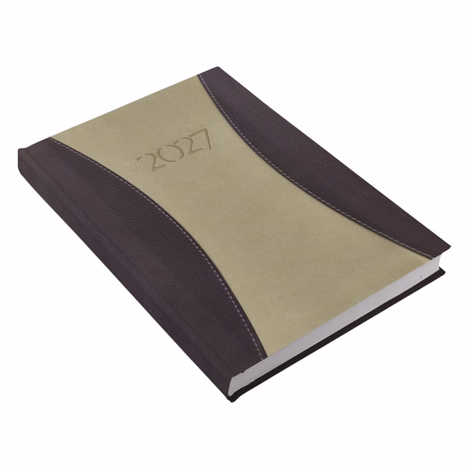 Határidőnapló REALSYSTEM Prémium A A/5 napi sárga lapos drapp 2027