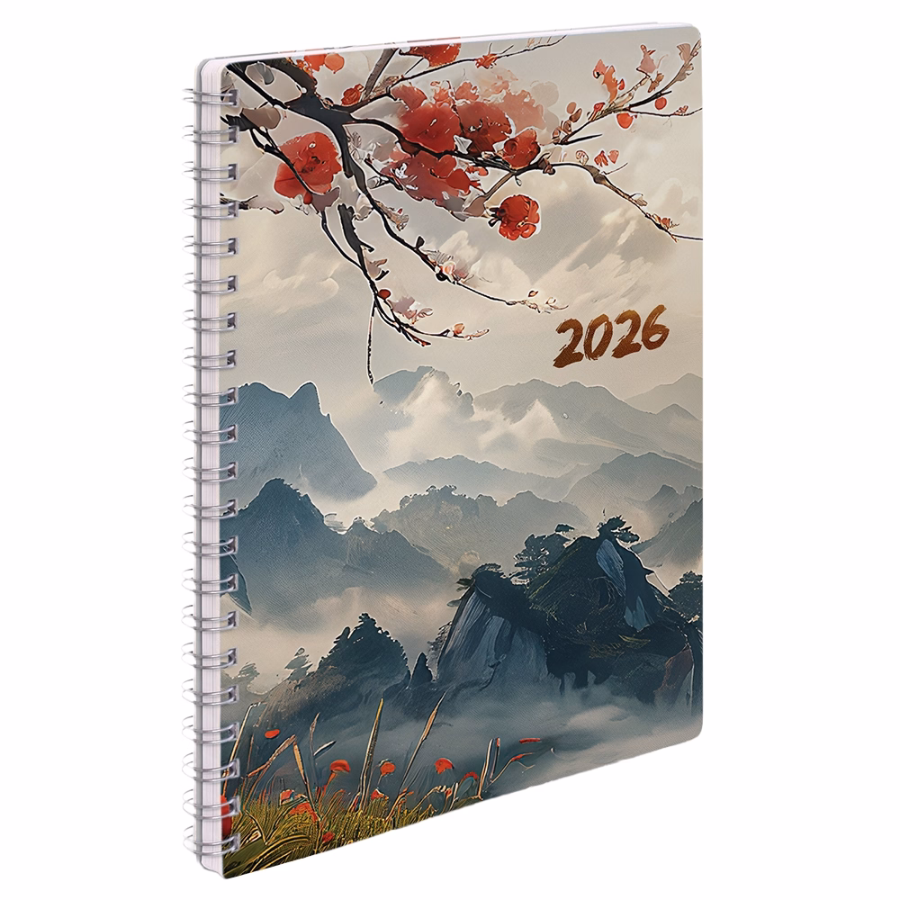 Határidőnapló REALSYSTEM SP1 spirál A/5 heti fehér lapos Japán 2026.