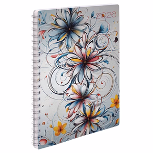 Határidőnapló REALSYSTEM SP1 spirál A/5 heti fehér lapos absztrakt 2026. Határidőnapló REALSYSTEM SP1 spirál A/5 heti fehér lapos absztrakt 2026.