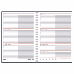 Határidőnapló REALSYSTEM SP1 spirál A/5 heti fehér lapos mozaik 2026.