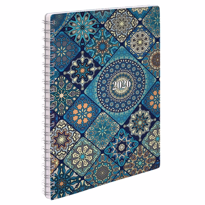 Határidőnapló REALSYSTEM SP1 spirál A/5 heti fehér lapos mozaik 2026.