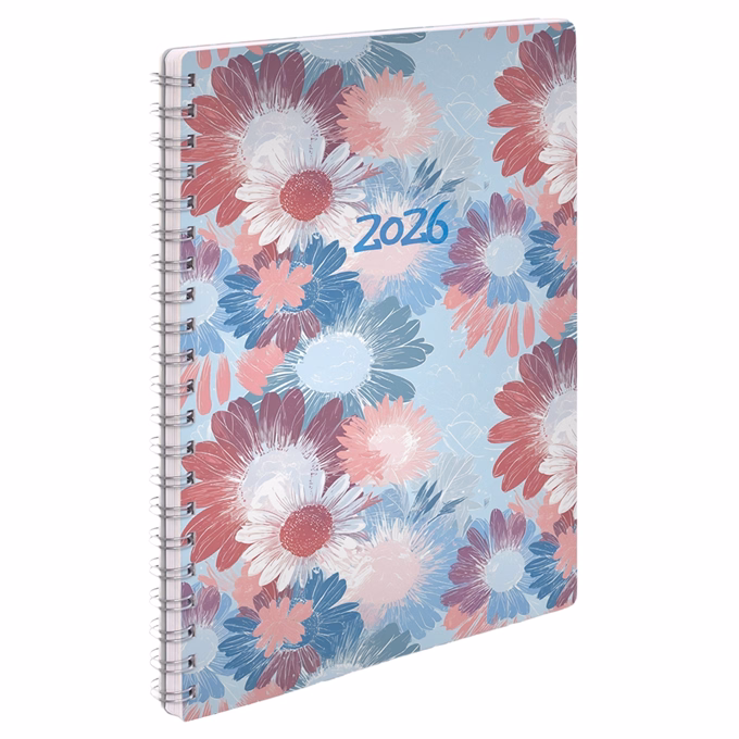 Határidőnapló REALSYSTEM SP1 spirál A/5 heti fehér lapos virágok 2026. Határidőnapló REALSYSTEM SP1 spirál A/5 heti fehér lapos virágok 2026.