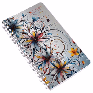 Határidőnapló REALSYSTEM SP2 spirál A/6 heti fehér lapos absztrakt  2026.