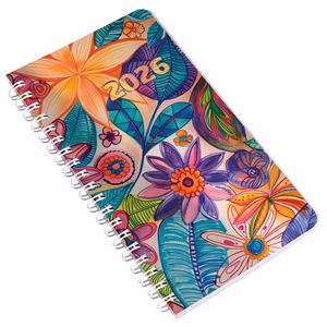 Határidőnapló REALSYSTEM SP2 spirál A/6 heti fehér lapos akvarell 2026.