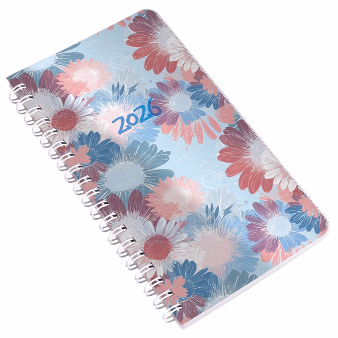 Határidőnapló REALSYSTEM SP2 spirál A/6 heti fehér lapos virágok 2026. Határidőnapló REALSYSTEM SP2 spirál A/6 heti fehér lapos virágok 2026.