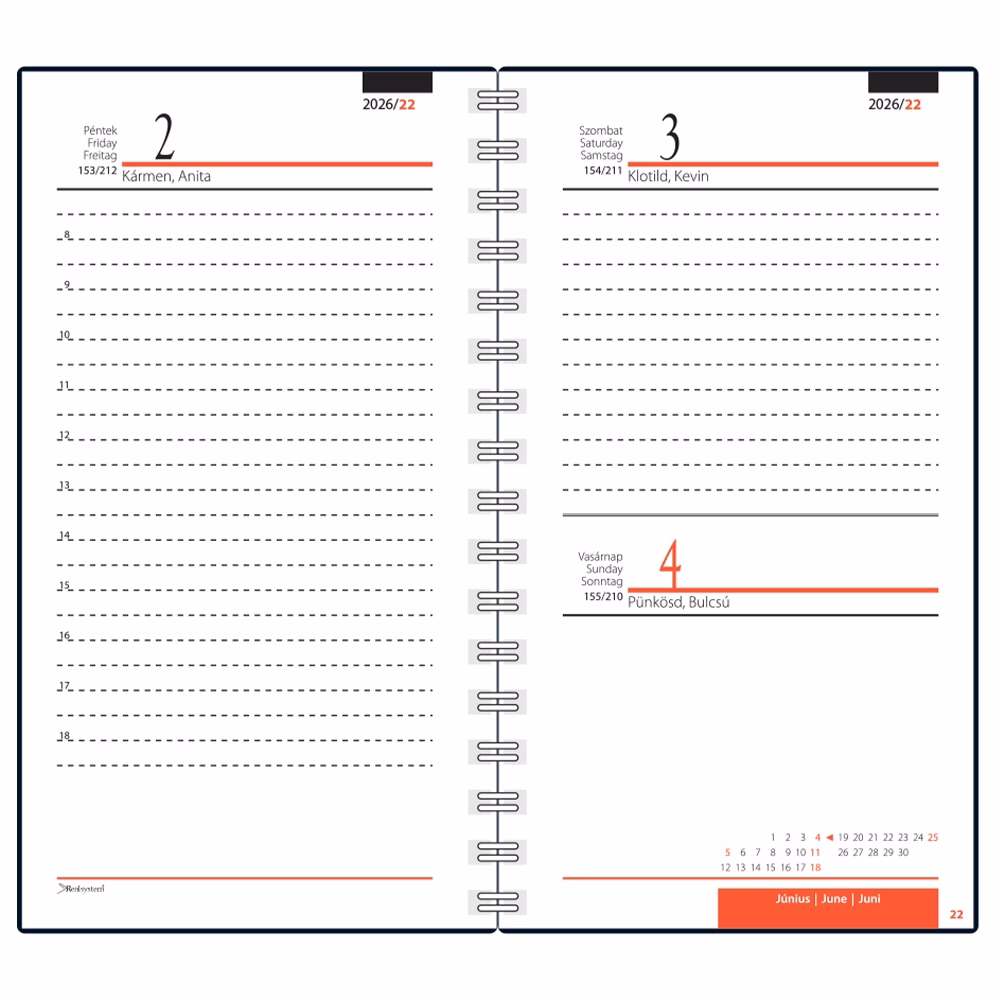 Határidőnapló REALSYSTEM SP5 spirál A/6 napi fehér lapos absztrakt  2026. Határidőnapló REALSYSTEM SP5 spirál A/6 napi fehér lapos absztrakt  2026.