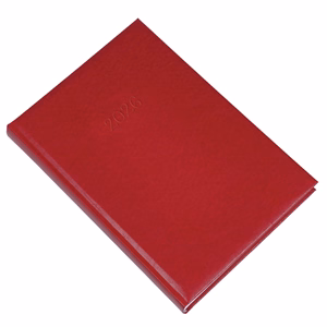 Határidőnapló REALSYSTEM Standard B/5 napi fehér lapos bordó 2026.