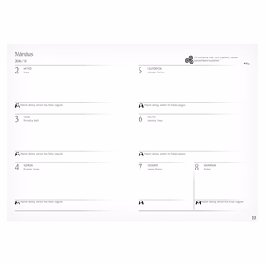 Határidőnapló REALSYSTEM Womanext A/5 heti fehér lapos Fiji Fever 2026.