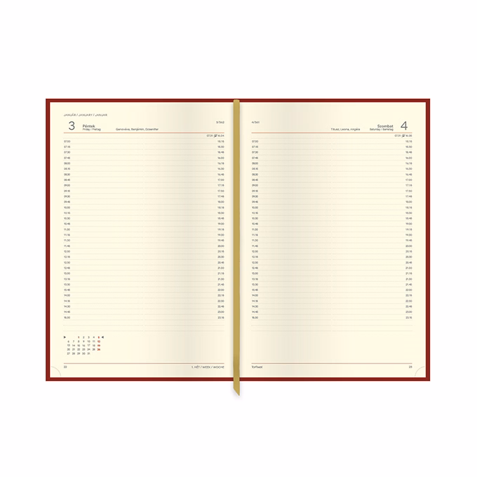 Határidőnapló TOPTIMER Classic C020 B/5 napi sárga lapos kék 2026.