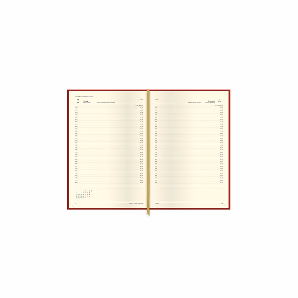 Határidőnapló TOPTIMER Classic C020 B/5 napi sárga lapos kék 2026.