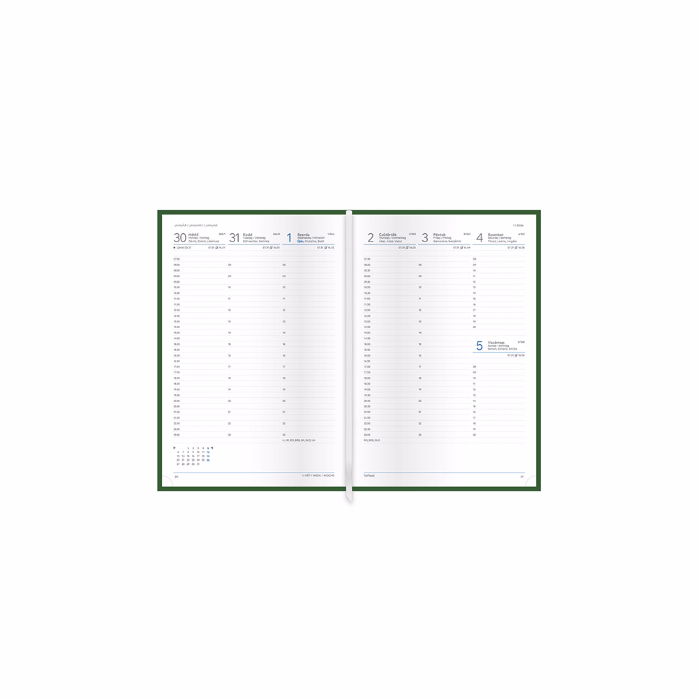 Határidőnapló TOPTIMER Joy J011 B/5 heti fehér lapos UV lakk Isztambul 2026.