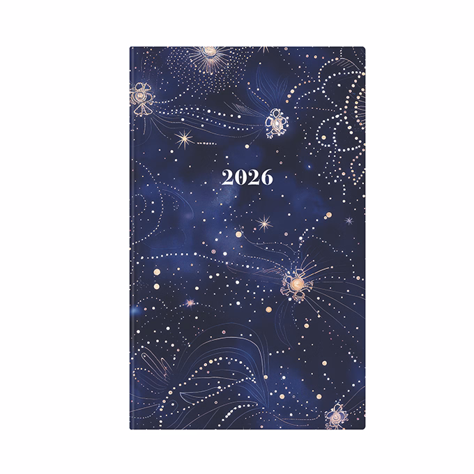 Határidőnapló TOPTIMER Joy J018 A/5 heti fehér lapos keskenyített Galaxis metál 2026.