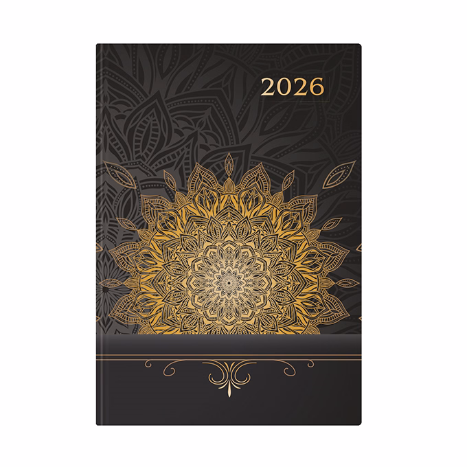 Határidőnapló TOPTIMER Joy J021 A/5 napi fehér lapos Mandala metál 2026.