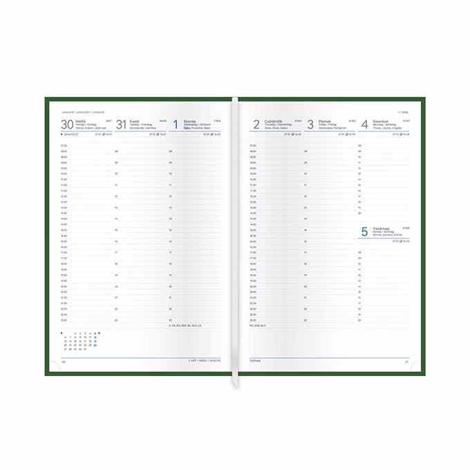 Határidőnapló TOPTIMER Linea L011 B/5 heti fehér lapos bézs 2026.