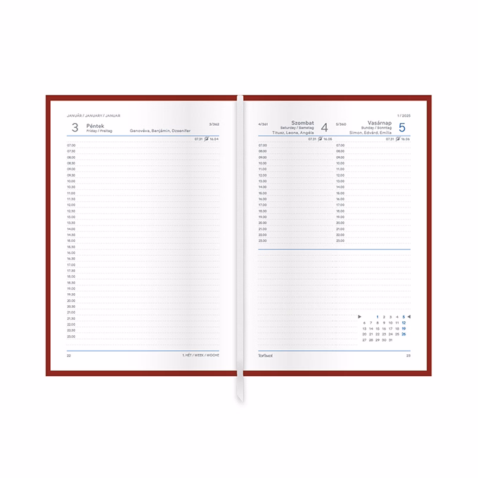 Határidőnapló TOPTIMER Traditional T022 B/6 napi fehér lapos bézs 2026. Határidőnapló TOPTIMER Traditional T022 B/6 napi fehér lapos bézs 2026.