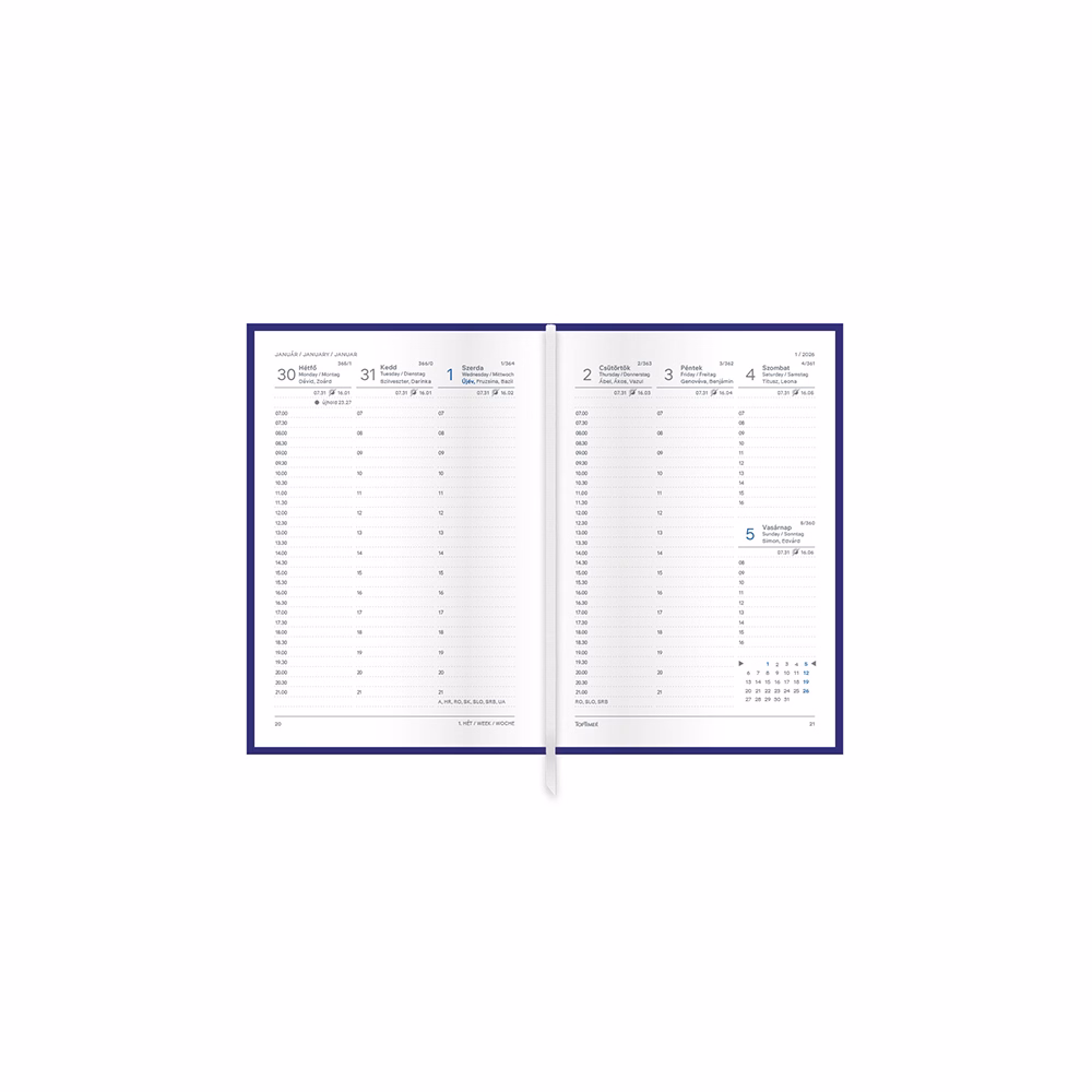 Határidőnapló TOPTIMER Vario V012 B/6 heti fehér lapos kék-rózsaszín-szürke 2026. Határidőnapló TOPTIMER Vario V012 B/6 heti fehér lapos kék-rózsaszín-szürke 2026.