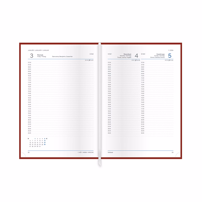 Határidőnapló TOPTIMER Vario V021 A/5 napi fehér lapos kék-rózsaszín-szürke 2026. Határidőnapló TOPTIMER Vario V021 A/5 napi fehér lapos kék-rózsaszín-szürke 2026.