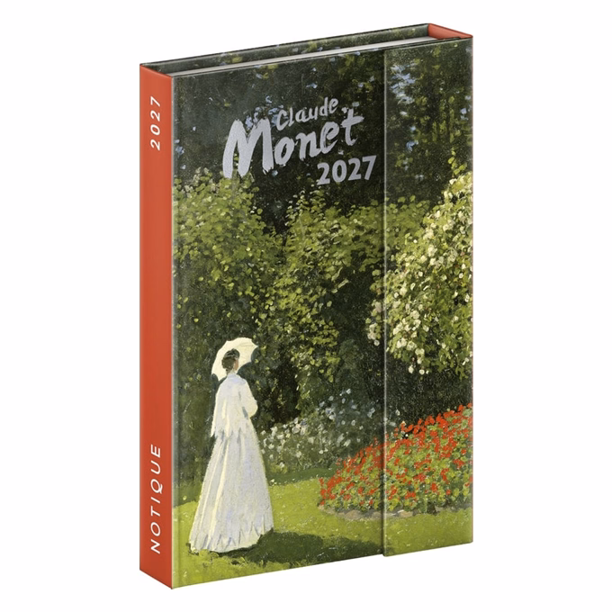 Határidőnapló REALSYSTEM 110x160mm heti sárga lapos márneses záródású Claude Monet 2027