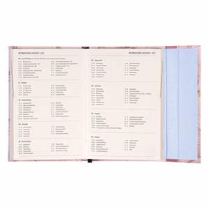 Határidőnapló REALSYSTEM 110x160mm heti sárga lapos márneses záródású Pink marble 2027
