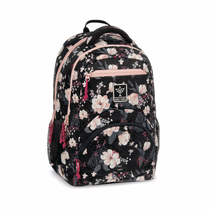 Hátizsák ARS UNA ergonomikus 27L Flowery Black