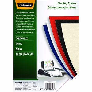 Hátlap FELLOWES Chromolux A/4 250 g fényes fehér 100/csom