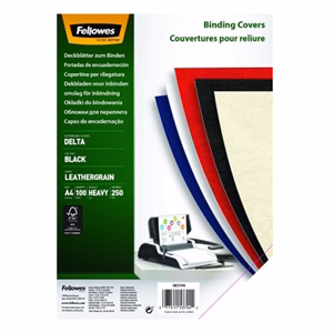 Hátlap FELLOWES Delta A/4 250 g matt bőrhatású fekete 100/csom