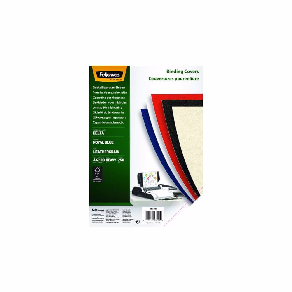 Hátlap FELLOWES Delta A/4 250 g matt bőrhatású királykék 100/csom