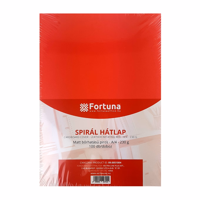 Hátlap FORTUNA A/4 230 g matt bőrhatású piros 100/dob
