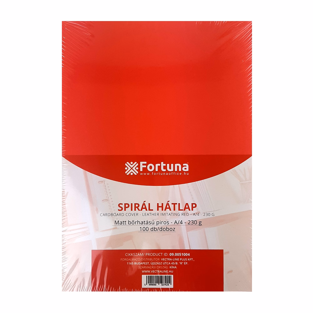 Hátlap FORTUNA A/4 230 g matt bőrhatású piros 100/dob
