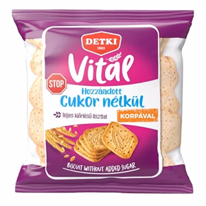 Háztartási keksz DETKI Vitál CukorStop teljes kiőrlésű 180 g