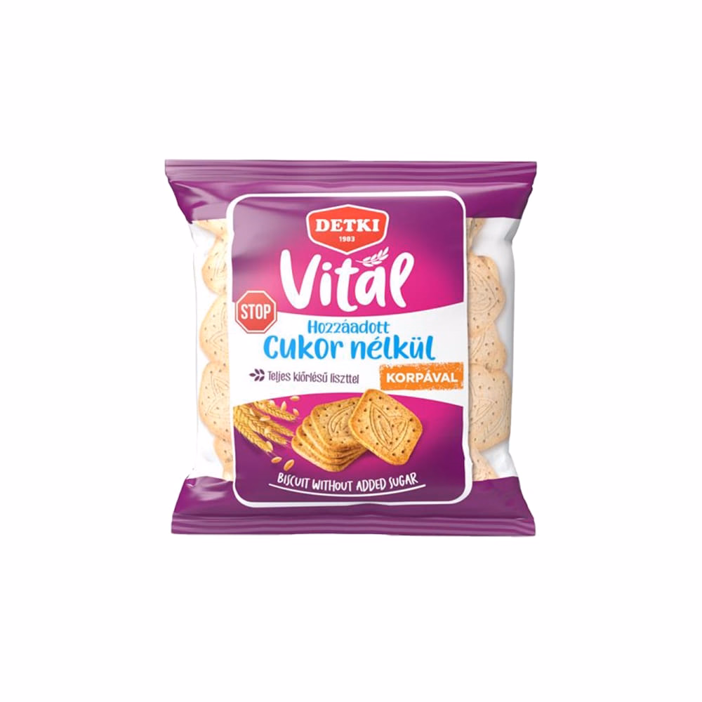 Háztartási keksz DETKI Vitál CukorStop teljes kiőrlésű 180 g