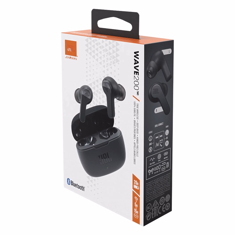 Headset vezeték nélküli  JBL Wave 200TWS Bluetooth fekete