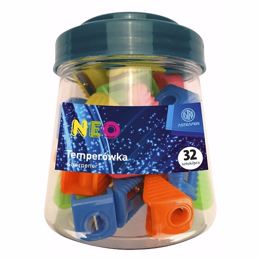 Hegyező ASTRA műanyag neon 1 lyukú