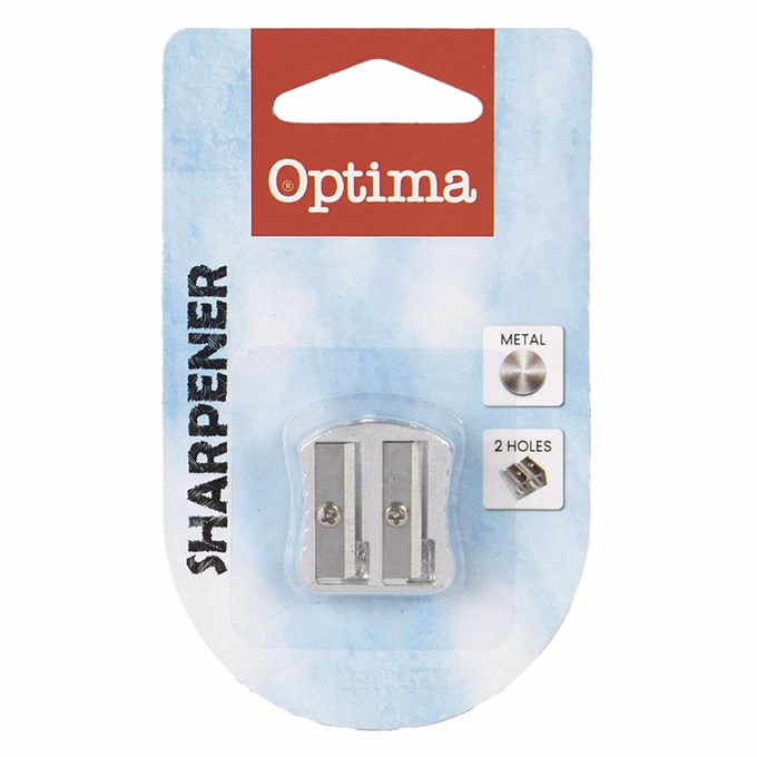 Hegyező OPTIMA fém bordázott fogórész 2 lyukú 1db/bliszter