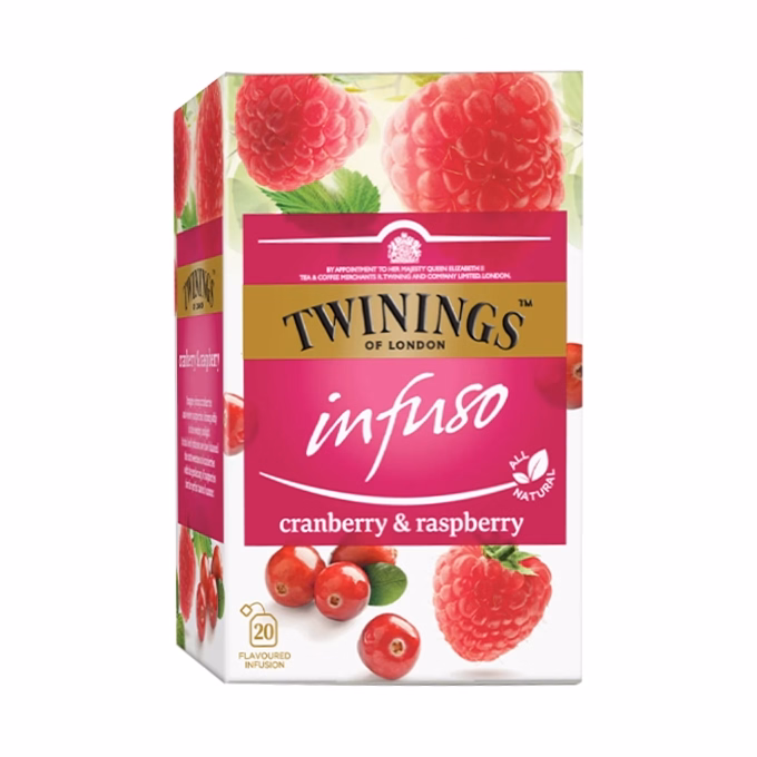 Herbatea TWININGS vörösáfonya és málna 20 filter/doboz