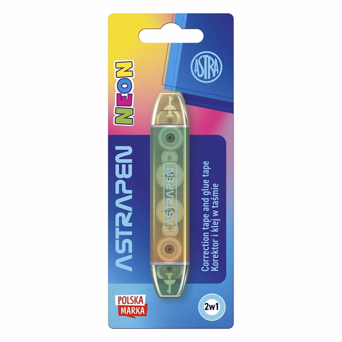 Hibajavító roller és ragasztó roller ASTRA PEN 2in1 neon