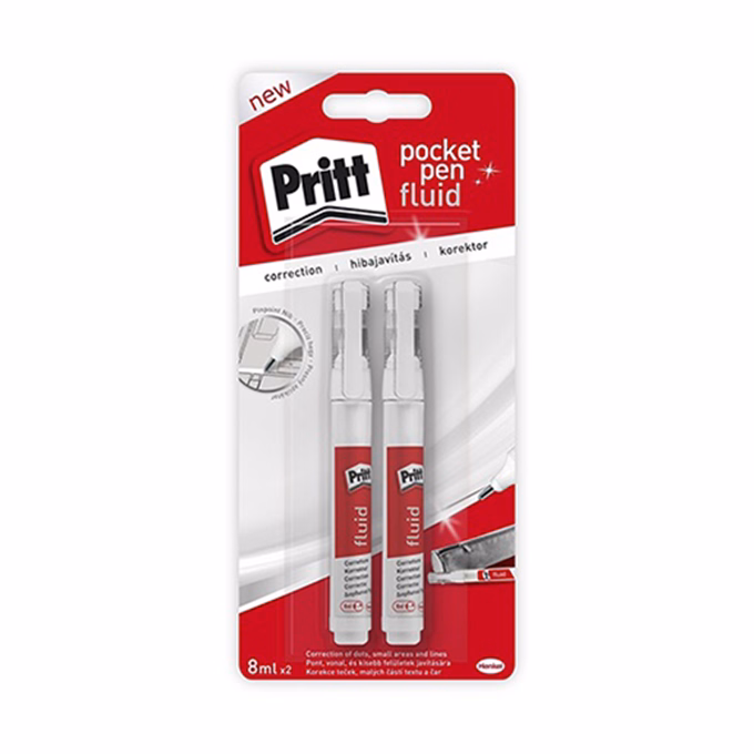 Hibajavító toll HENKEL Pritt Pocket Pen fémhegyű 2x8ml 2 darabos