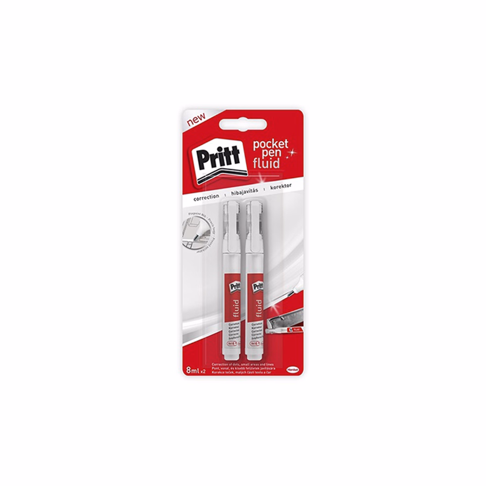Hibajavító toll HENKEL Pritt Pocket Pen fémhegyű 2x8ml 2 darabos