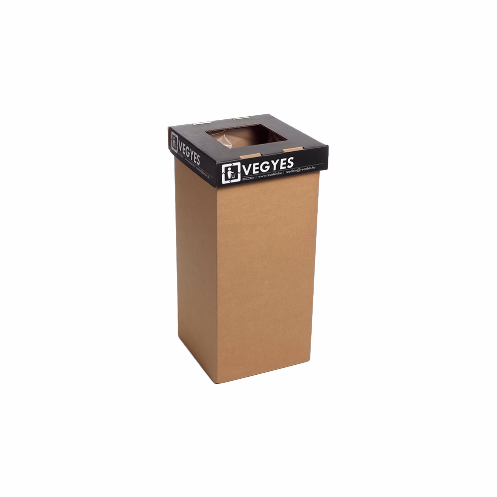 Hulladéktároló karton szelektív 20 L vegyes hulladékhoz magyar felirattal