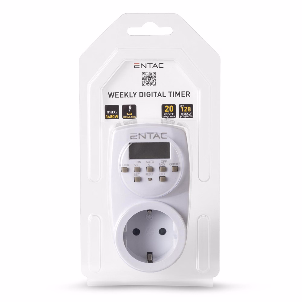 Időkapcsoló ENTAC digitális programozható IP20