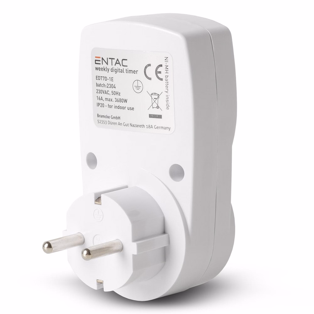 Időkapcsoló ENTAC digitális programozható IP20