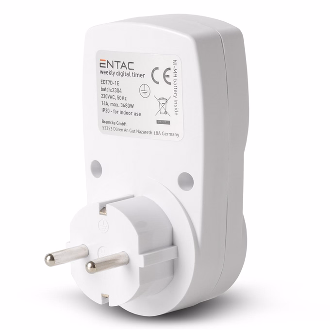 Időkapcsoló ENTAC digitális programozható IP20