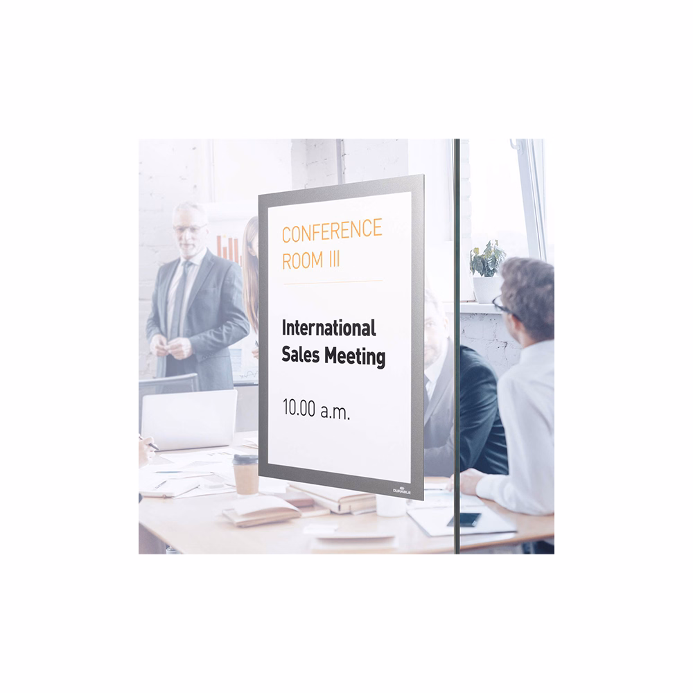 Infokeret DURABLE Duraframe A/4 sima felületre mágneses ezüst 2 darabos